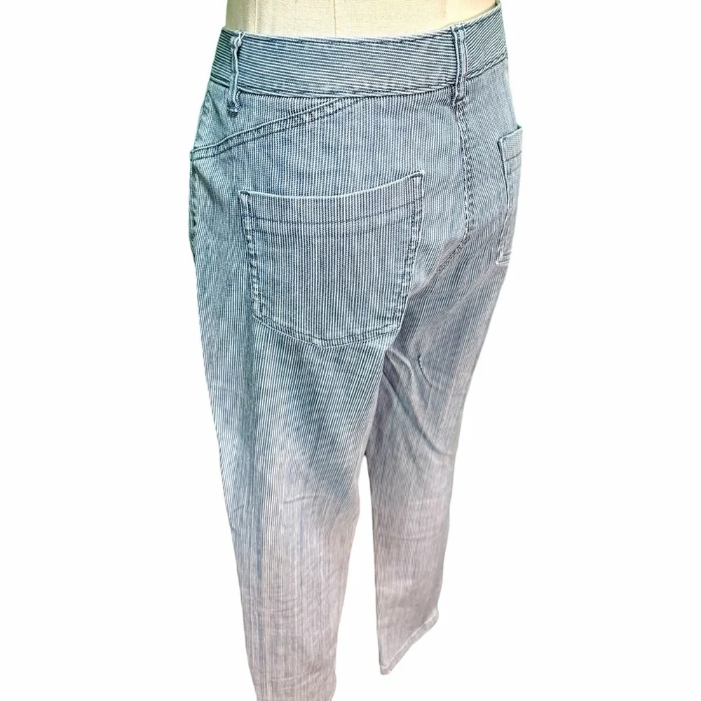 Theory ‘Laurice / Bretagne’ Blue & White Railroad Stripe Skinny Jeans Size 10